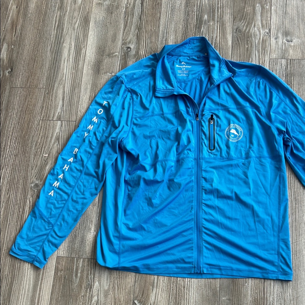 Tommy Bahama Men's Bright Blue Lightweight Zip Jacket